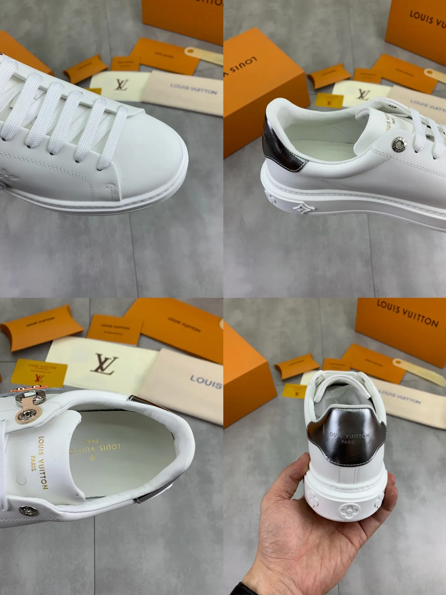 Factory price P700 💶 Top version [LOUIS VUITTON] Couple 🧑‍🤝‍🧑 Craftsman style Counter series (original order) New style 🍀LV Louis Vuitton - top version LV classic high-top trendy shoes! Made of imported original craft calfskin, original breathable lining, and original wear-resistant, lightweight, high-end TPU outsole! High quality products! 3️⃣ colors available, code numbers: female 35-39, male 39-44 (female 40, male 45 46 customized)